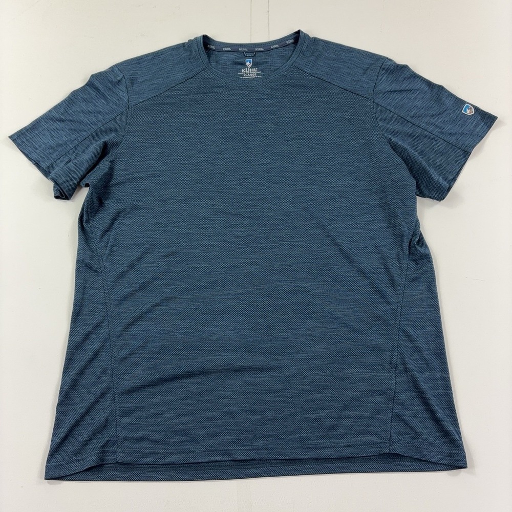 Kuhl Shirt Mens XL Blue Short Sleeve Raglan Performance Hiking Outdoor Tee Top
